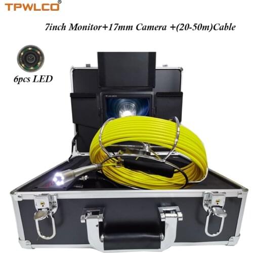 Diameter 17mm Waterproof Drain Camera 7" LCD Screen Pipe Inspection Camera Endoscope Camera System With DVR 20-50m Cable