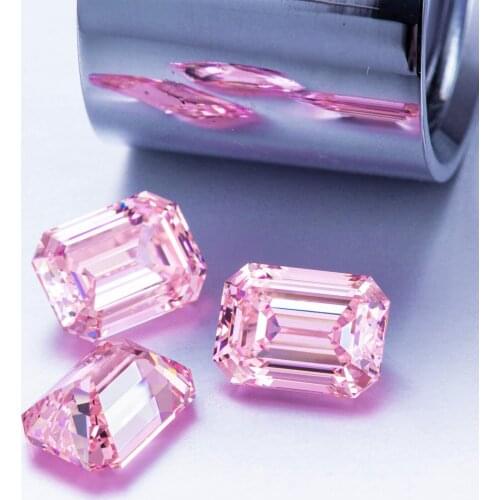 Zhanhao Emerald Ice Cut Factory Wholesale Price Hand Made Diamante Simulant Pink Diamond Loose Gemstone