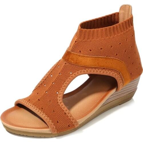 Shoes Women Casual Sandals Chaussures Femme Wedges Shoes For Women Shoes Heels Sandalias Mujer Summer Lady Mid Heel Sandals