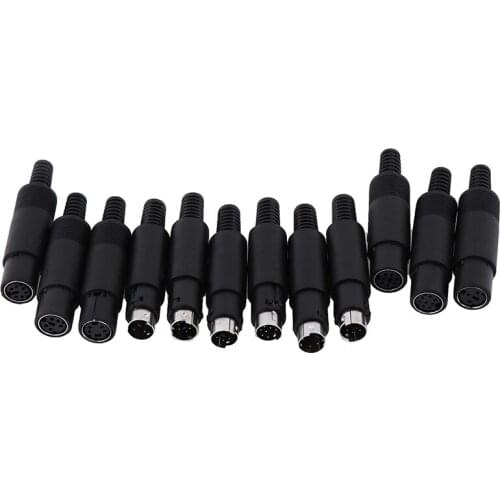 1Pc Male Female Mini DIN Plug Socket Connector 3/4/5/6/7/8 PIN Chassis Cable Mount