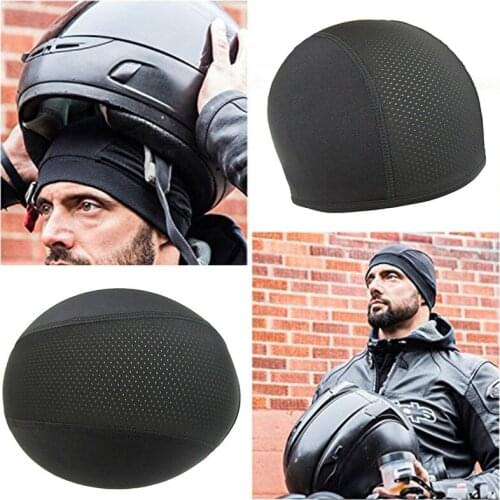 1pc Unisex Moisture Wicking Cooling Skull Cap Inner Liner Helmet Beanie Quick Dry Hat Sport Motorcycle Bicycle Hat Equipment