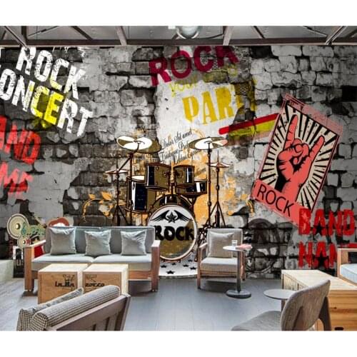 3d wallpaper custom photo mural Retro fashion brick wall rock disco bar KTV tooling decor living room wallpaper for walls 3 d