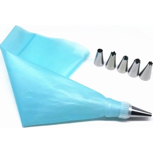 8PCS/Set Blue Stainless Steel Nozzle Sets DIY Cake Decorative Silicone Icing Piping Cream Cookie Baking Tool Bakeware CT1036