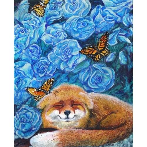 Diamond Painting Animal Cross Stitch Diamond Mosaic Paintings Fox Rhinestones Crystal Diamond Embroidery Wall Stickers
