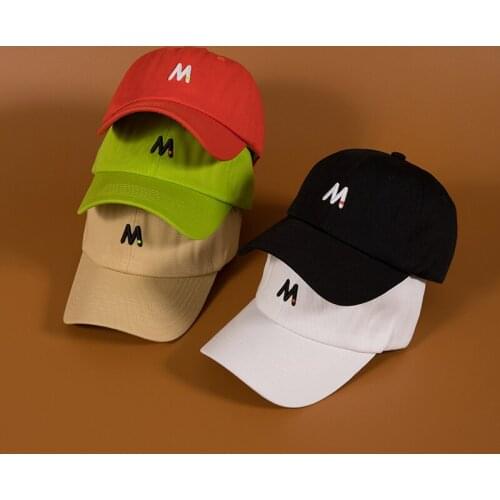 Embroidery M Dad Hat For Men High Quality Cotton Peach Baseball Cap Hip Hop Streetwear Snapback Men Cap Vintage Trucker Cap