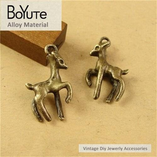 BoYuTe (50 Pieces/Lot) 21*15MM Charms Zinc Alloy Vintage Deerlet Pendant Antique Bronze Plated Diy Jewelry Findings