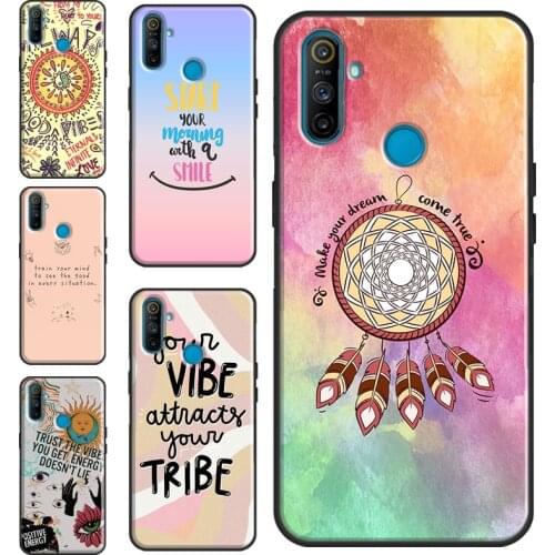 Positive Good Vibe Quote Case For OnePlus 8 Pro 9 Pro Nord 7T 8T 9R Cover For Realme C21 C15 C11 C3 GT Q3 6 7 8 Pro