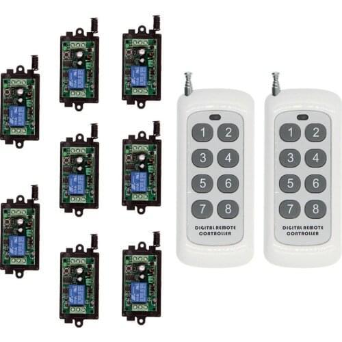 DC9V 12V 24V Split 8 Way Wireless Remote Control Switch 1 Control 8 Sets Of LED Advertising Lights Access Control RControl