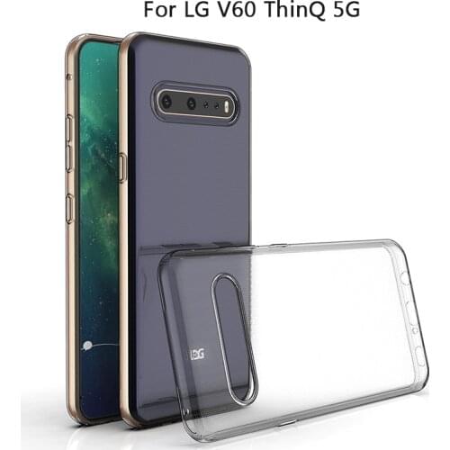 For LG V60 V 60 lgv60 ThinQ 5G 6.8" Slim Crystal Clear Transparent Soft TPU Back Case Protection Skin Camera Protect Cover