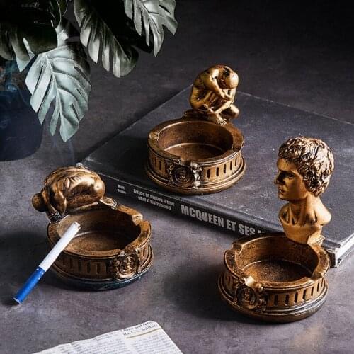 European Resin Character Decoration Ashtray Home Living Room Office Soot Storage Box Smoking Accessories Decoration Ash Tray