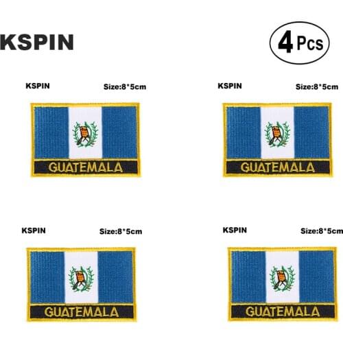 Guatemala Rectangular Shape Flag Iron on Saw on Patches Embroidered Flag Patches National Flag Patches for Clothing