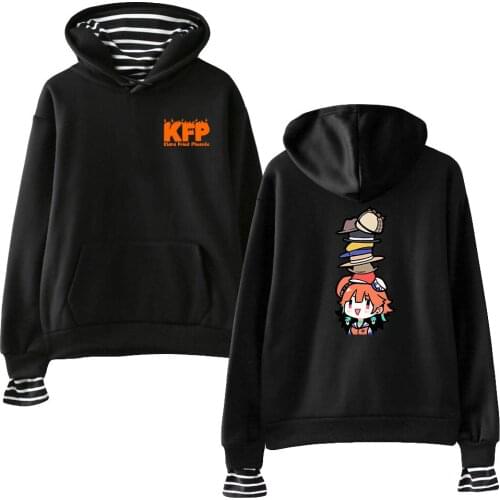 HOLOLIVE Vtuber Takanashi Kiara print Fake Two Piece Hoodies Women/Men Long Sleeve Hooded Sweatshirt loose tops ins Kawaii Style