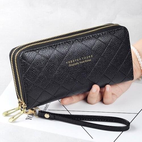 Women Wallets Zipper Coin Purse Cards ID Holder Woman Wallet Wristlet Handbags Money Bags Lady Long Purses Bag Billfold