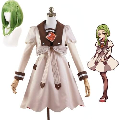 Jibaku Shounen Hanako Kun Anime Cosplay Costume Nanamine Sakura Costume Green Wig Halloween Party Costume For Women