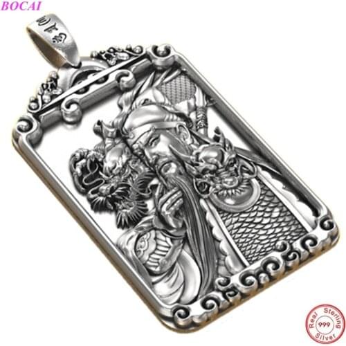 BOCAI s999 sterling silver pendant 2020 new fashion personality temperament popular punk Guan Gong silver pendant