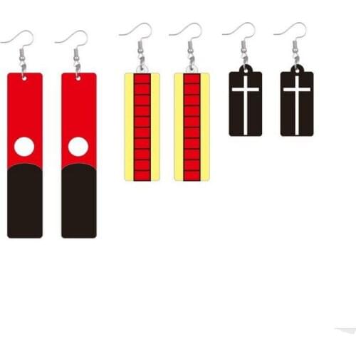 Trendy Tokyo Choul Ken Kaneki Earrings for Women Tokyo Ghoul Revengers Japanese Anime Cosplay Earrings Fashion Jewelry Acrylic