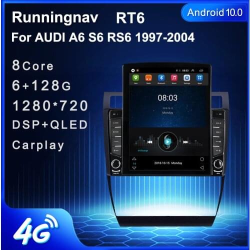 9.7" Android 10.1 For AUDI A6 S6 RS6 1997 1998 -2004 Tesla Type Multimedia Car Radio Player Navigation GPS No DVD