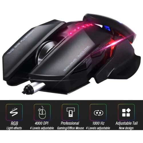 Ergonomic Wired Gaming Mouse 5 Button LED 4000 DPI USB Gamer Programmable Game Mice With Sports Car Backlight For PC Laptop