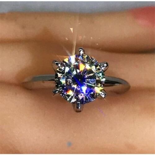 Claw Set 1.5ct Lab Sona Diamond Ring 100% Original 925 sterling silver Engagement Wedding band Rings for Women Bridal Jewelry