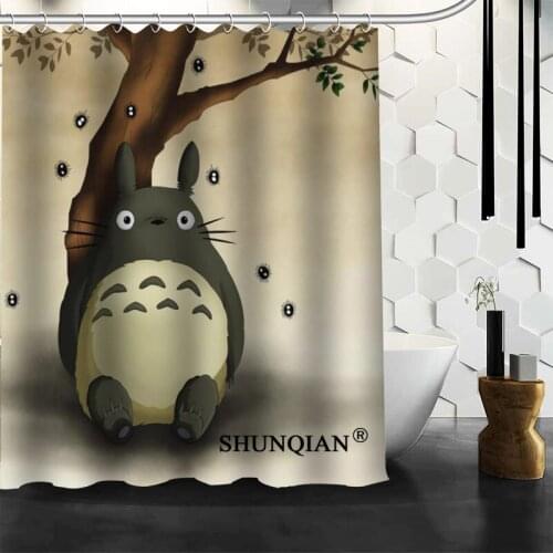 New Custom Totoro Shower Curtains Polyester Bathroom Waterproof Bath Curtain Size 150X180cm165X200cm180X200cm