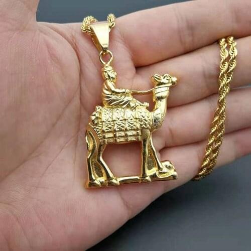 New arrival Gold color Charms Lovely Camel Stainless Steel Antique Pendants Making Jewelry Making Accessories
