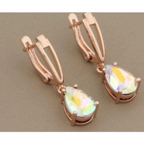 New Trend Unusual earrings For Women Fashion Party Jewelry 585 Rose Gold Color Water Drop Dangle earrings modern womens earring