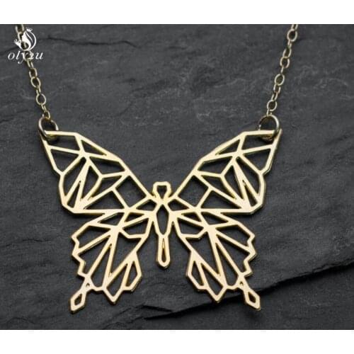 Yiustar Geometric Necklace With Butterfly Animal Pendant insect jewelry Mujer Necklace&Pendants Party Accessories bijoux femme