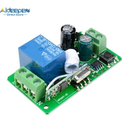 AC 220V 10A 1 Channel 315MHz 433MHz Channel Wireless RF Remote Control Transmitter Receiver Relay Switch Best For Smart Home