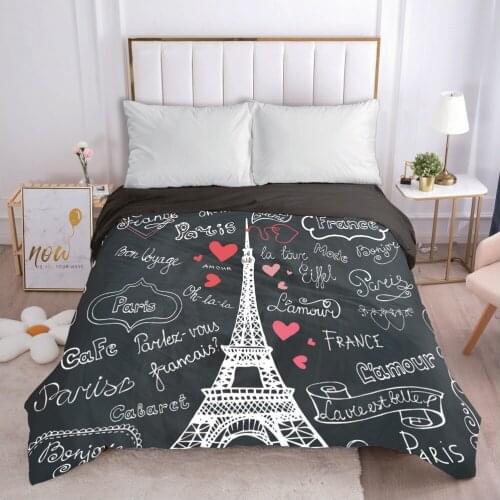 Eiffel Tower Duvet cover Quilt/Blanket/Comfortable Case Double King Bedding 140x200 240x260 200x200 for Home Red heart