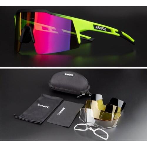 Polarized 4 Lens Glasses Men Women Cycling Sport Sunglasses Bike Eyewear Bicycle Riding Racing Goggle Outdoor Fishing Driving