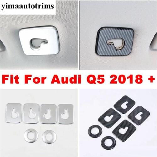 Car Intner Ceiling Roof Reading Light Lamp Frame Cover Trim For Audi Q5 2018 - 2021 Matte / Carbon Fiber Interior Accessories