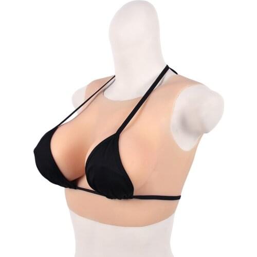 Round Neck Prosthetic Breast Fake Mother Fake Breast Silicone Solid Fake Breast Round Neck C-F Cup Chest Pad Insert Fake Breast