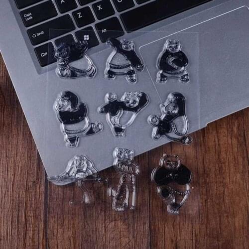 Transparent Clear Stamps kungfu Panda for Scrapbooking DIY Silicone Seal Photo Album Decor Embossing Folder Template