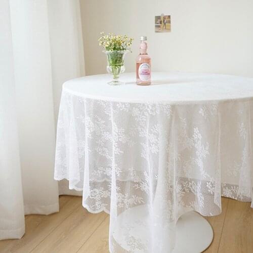 Rectangular embroidered Lace Tablecloths Transparent Table Cloth Rectangular Embroidered Round Table Cloth Wedding Decoration