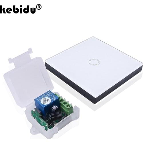 Kebidu RF Transmitter 433mhz Smart Home Touch Switch Panel DC 12V 1CH relay Receiver Module 433mhz Control Smart Wall panel