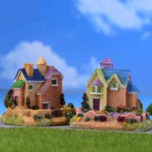 ZOCDOU 1 Piece Luxury Villa Seaview Room Rich Deluxe Bungalow Play House Korea Figurine Crafts Figure Ornament Miniatures Home