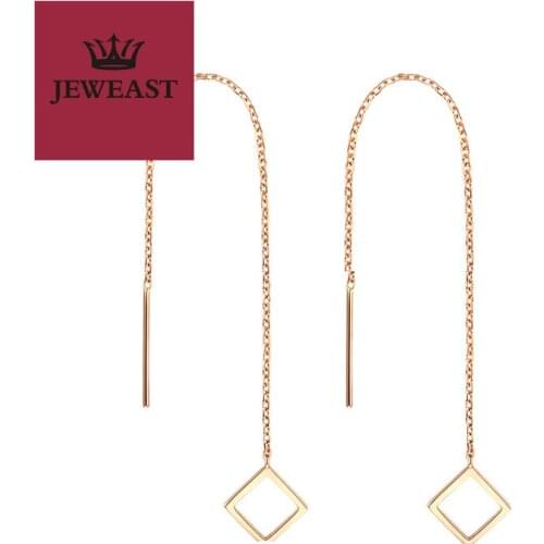 18K Pure Gold Earring Real AU 750 Solid Gold Earrings Nice Simple Geometric Upscale Classic Party Fine Jewelry Hot Sell New 2020