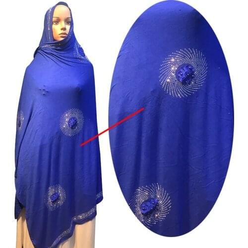 100% Soft Cotton Scarf KASHKHA Scarf for African Muslim Women Dubai Pray Big Shawls with rhinestones 210cm length 110cm width