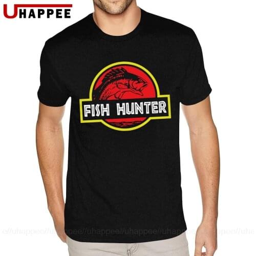 Sport Fish Hunters Tees Shirt Mens 5XL Short Sleeved Black O Neck Tshirt
