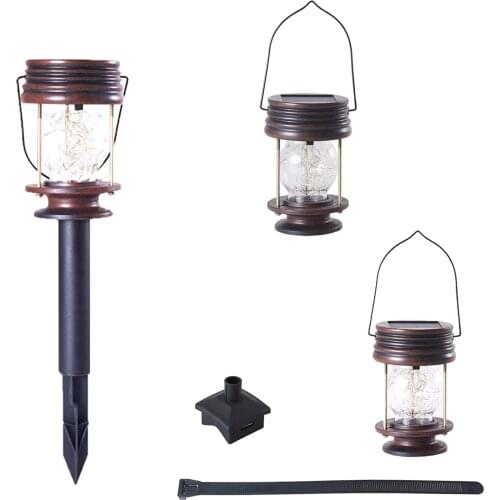 Vintage Solar Lantern Lamp Fairy Lights Decor for Patio Lawn or Table Lamp