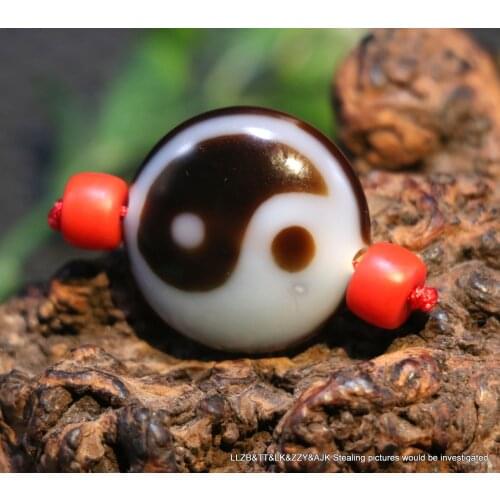 Magic Power Tibetan Old Agate Yin Yang Goat Eye dZi Bead Pendant Big Treasure 5A LKbrother Talisman Treasure