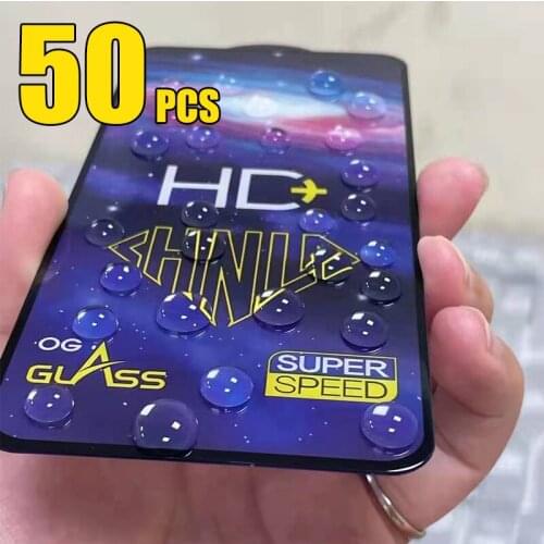 50pcs Tempered Glass OG Super Speed Curved Screen Protector Guard Film For iPhone 12 Mini 11 Pro Max XS XR X 8 7 6 6S Plus SE