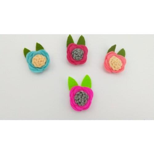 Handmade 50pcs/4C Fashion Cute Felt Sunflower DIY Materials Hairpins Solid Floral Hair Clips Headwar Hair Accessories