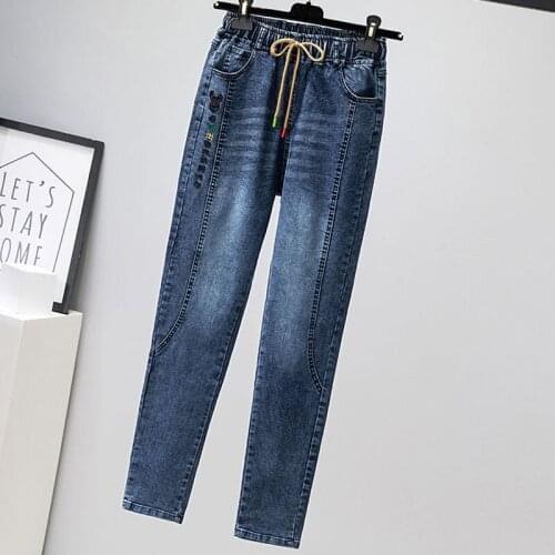 Woman Jeans Pants Skinny Pants Autumn Winter Elastic Waist Loose Trousers Pantalones Vaqueros Mujer