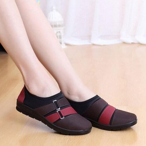 ZZPOHE 2021 Spring/Autumn Women Flat Shoes Female Casual Comfortable Flats Mother Work Shoes Lady Slip On Driving Shoes