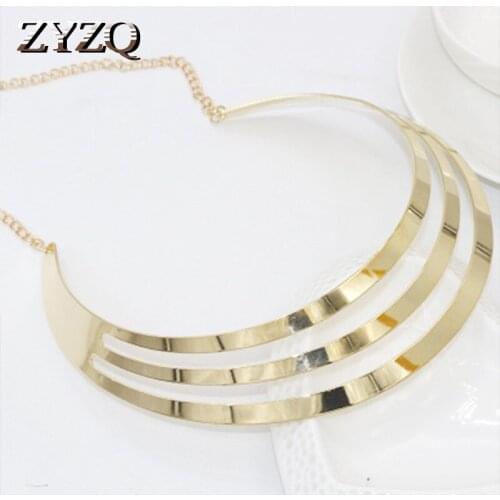 ZYZQ Geometric Neo-Gothic Torques Triple Layered Two Color Available Classic Euro Stylish Wholesale Lots&Bulk Torques Hot Sale