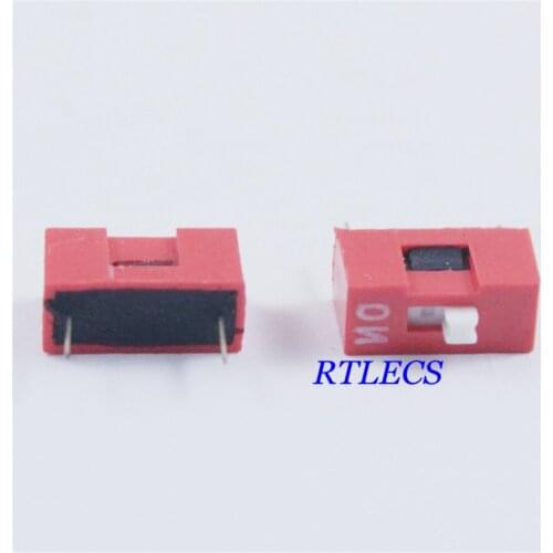 100pcs Dip Switches SPST 1 Position 2.54mm 0.100" pitch Through Hole Slide (Standard) Actuator raised DIP switch 1 Way