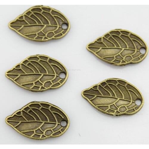 15pcs leaves leaf antique bronze zinc alloy Charm Pendant drops DIY Supplies bracelet Jewelry Making 16X9mm lead free