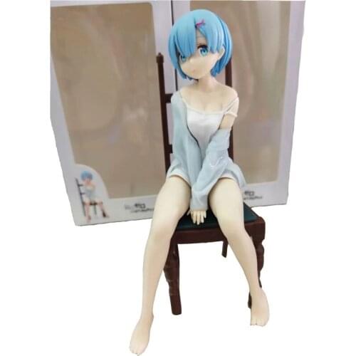 20cm Anime Re: Life a Different World from Zero Sitting Chair Rem PVC Action Figure Anime Figure Model Japanese Collecitble Doll