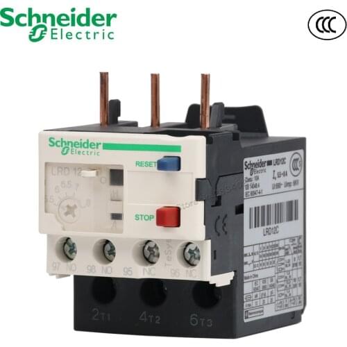 4-6A 5.5-8A 7-10A 9-13A Thermal Overload Relay Reset Stop Button protective overload LRD12C LRD10C LRD14C LRD16C Schneider